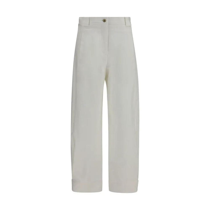 Max Mara White Cotton Cropped Pants
