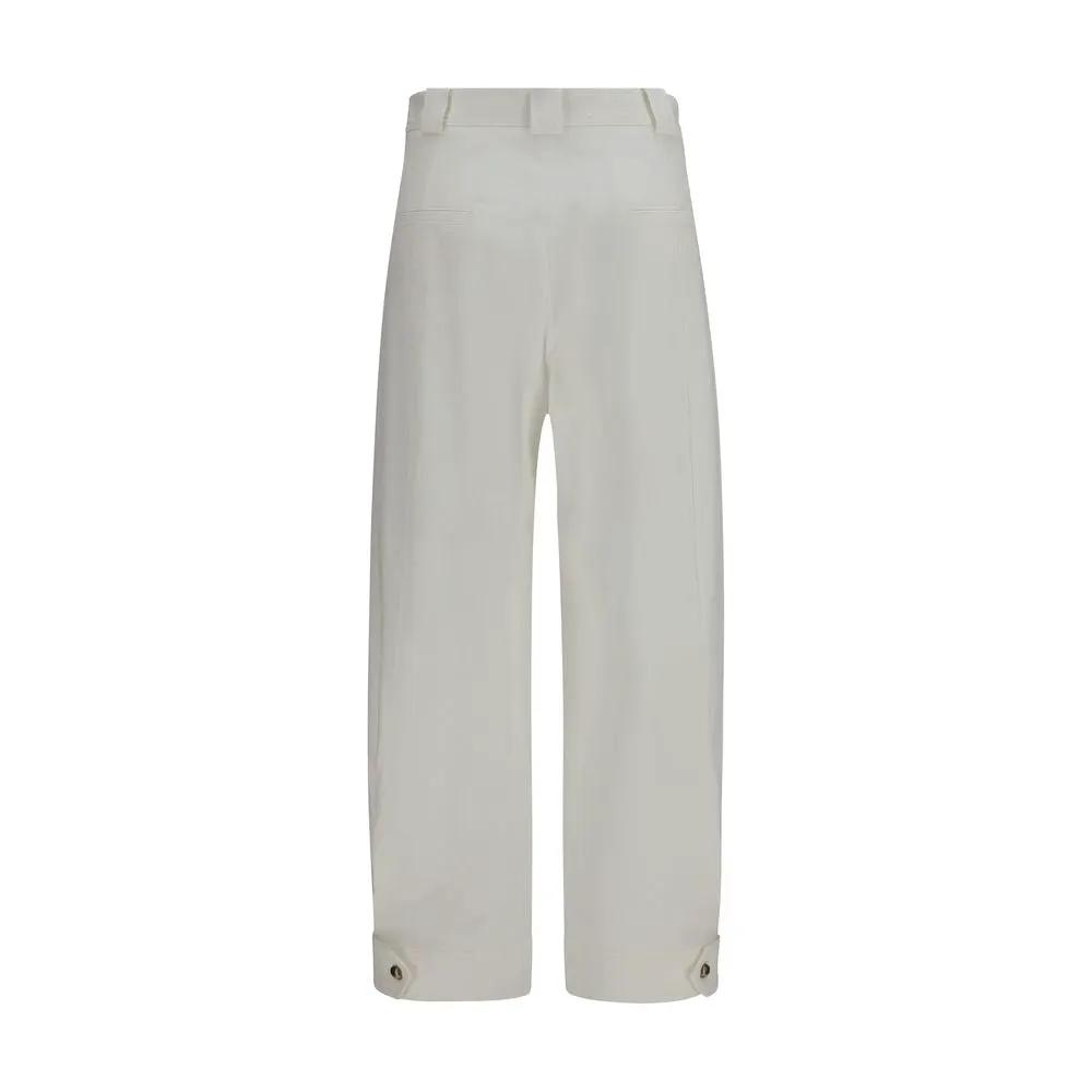 Max Mara Sample Sale | Max Mara White Cotton Cropped Pants - | Designer outlet