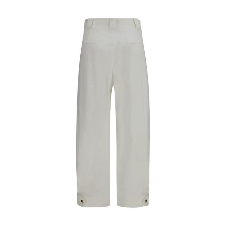 Max Mara White Cotton Cropped Pants