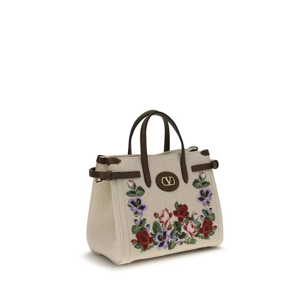 Valentino Garavani Sample Sale | Valentino Garavani Beige Linen Shoulder Bag - | Designer outlet