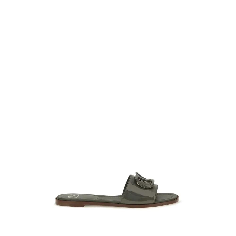 Valentino Garavani Bicolor Calf Leather Bos Taurus Flat Sandals