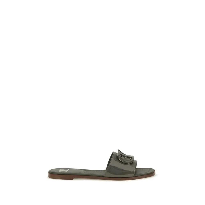 Valentino Garavani Bicolor Calf Leather Bos Taurus Flat Sandals