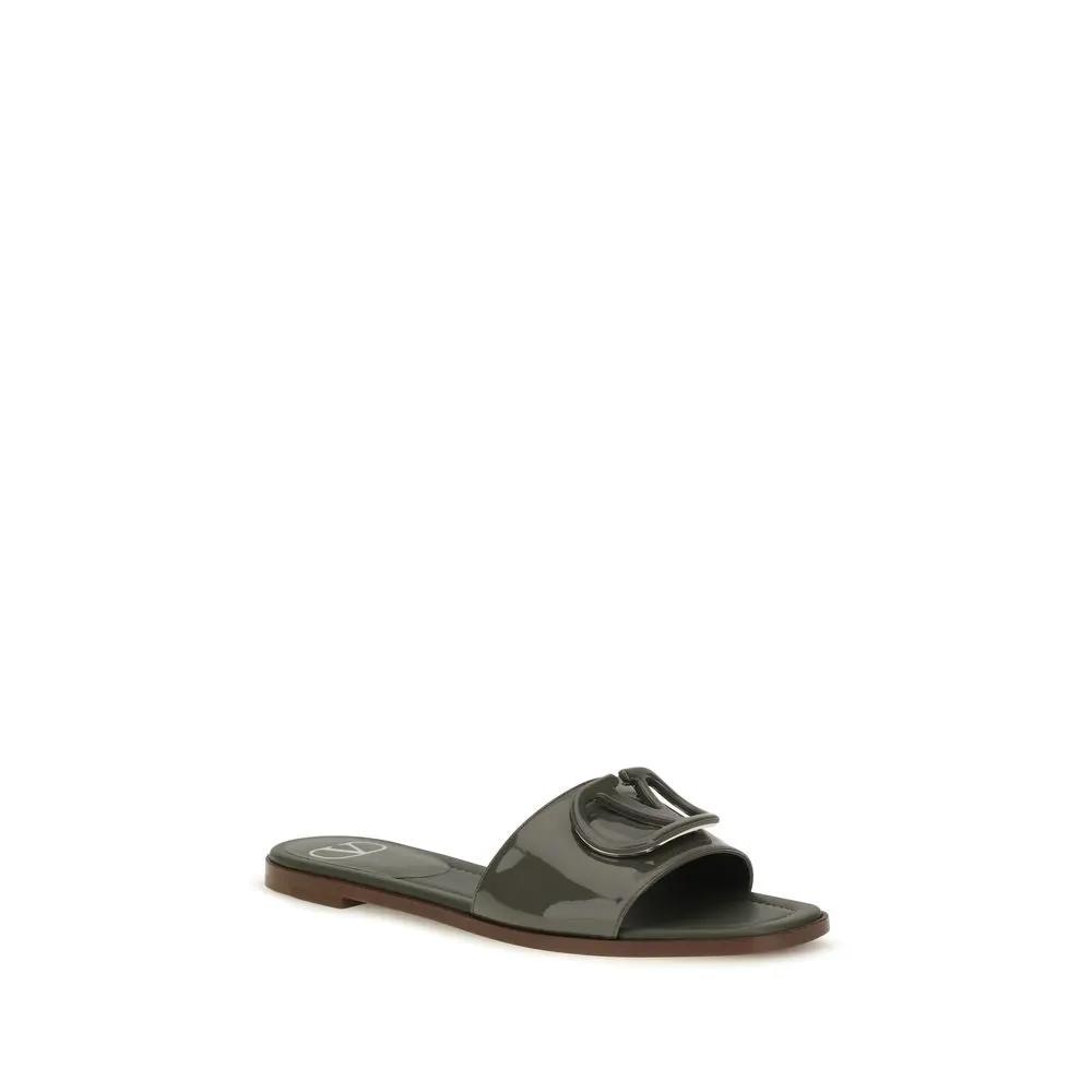 Valentino Garavani Sample Sale | Valentino Garavani Bicolor Calf Leather Bos Taurus Flat Sandals - | Designer outlet
