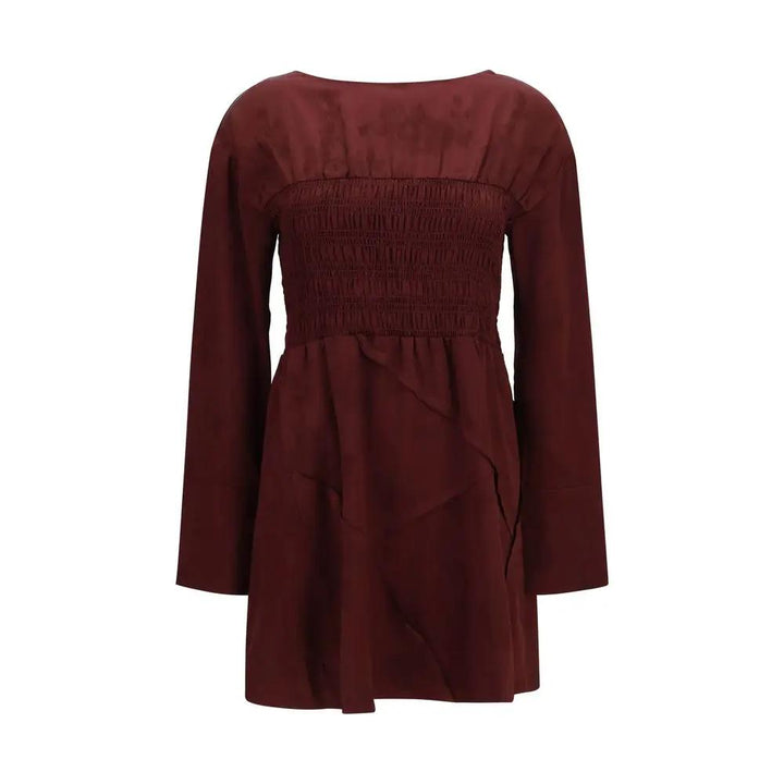 Ganni Bordeaux Acetate Casual Dress