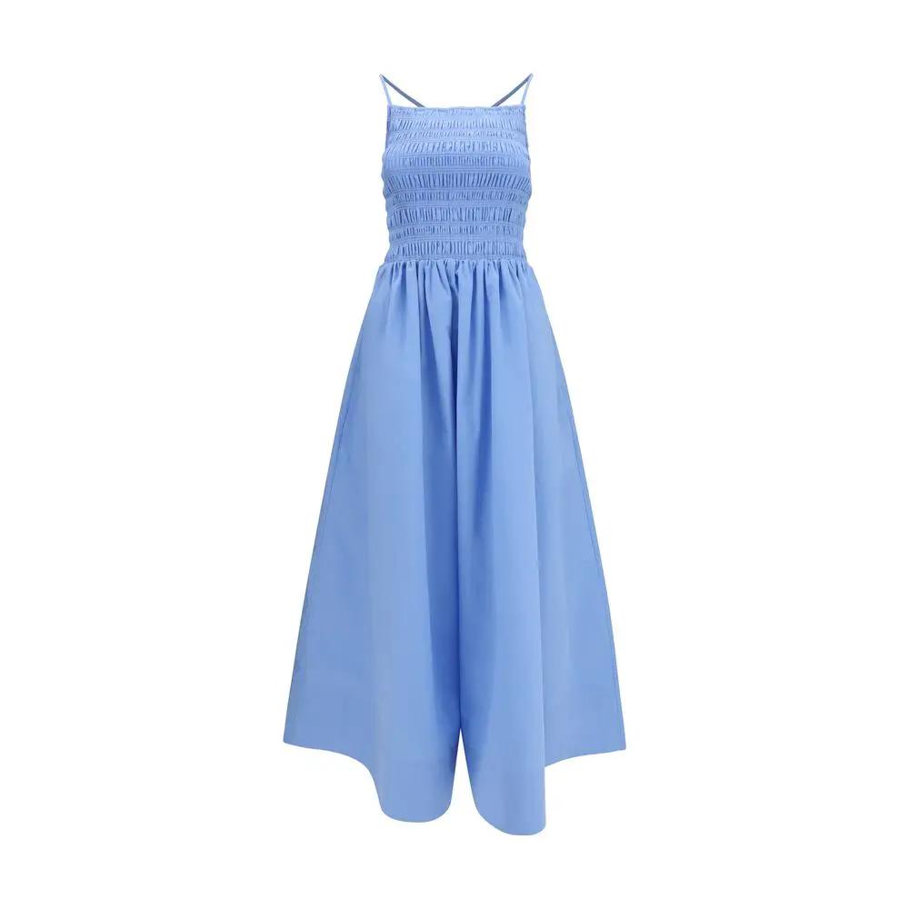 ganni dress sale Ruched asymmetric printed recycled-satin midi This polo dress from Ganni features a classic collar and long sleeves NWT GANNI Gathered Floral-Print Crepe