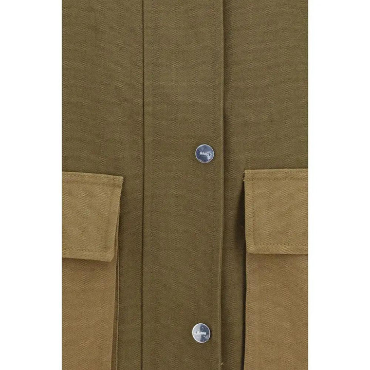 Ganni Bicolor Cotton Full-Length Jacket