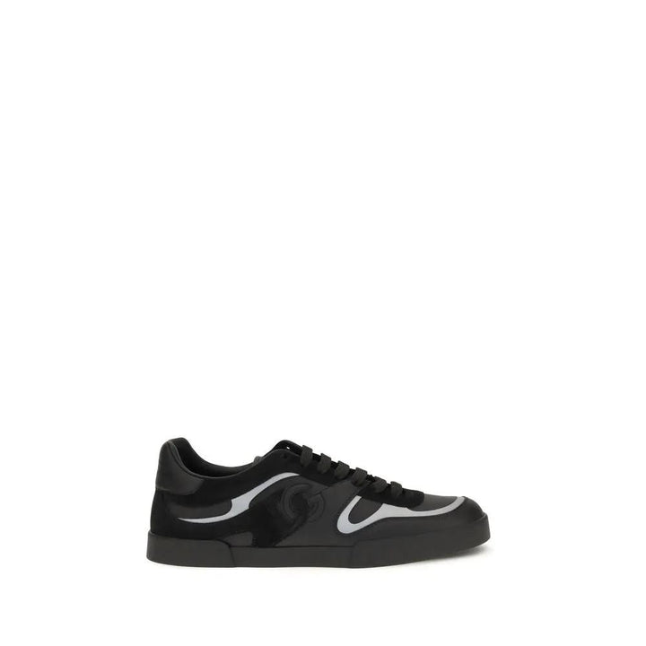 Dolce &amp; Gabbana Black Calf Leather Bos Taurus Sneakers