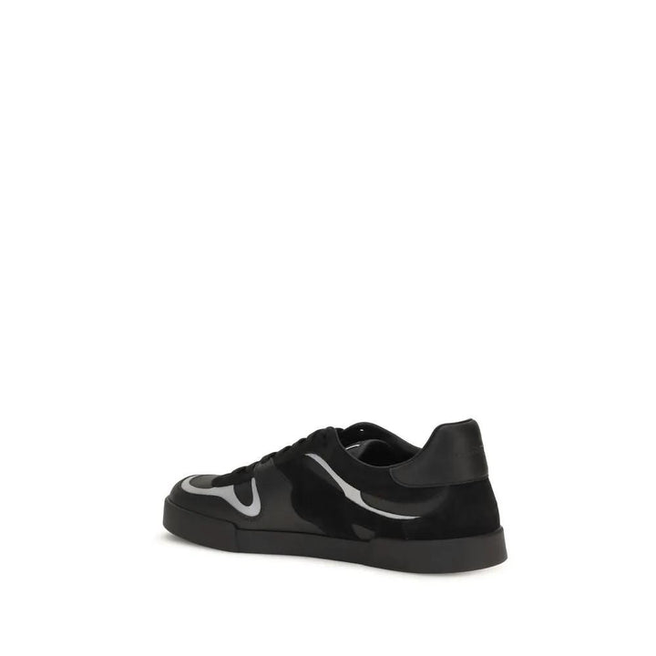 Dolce &amp; Gabbana Black Calf Leather Bos Taurus Sneakers