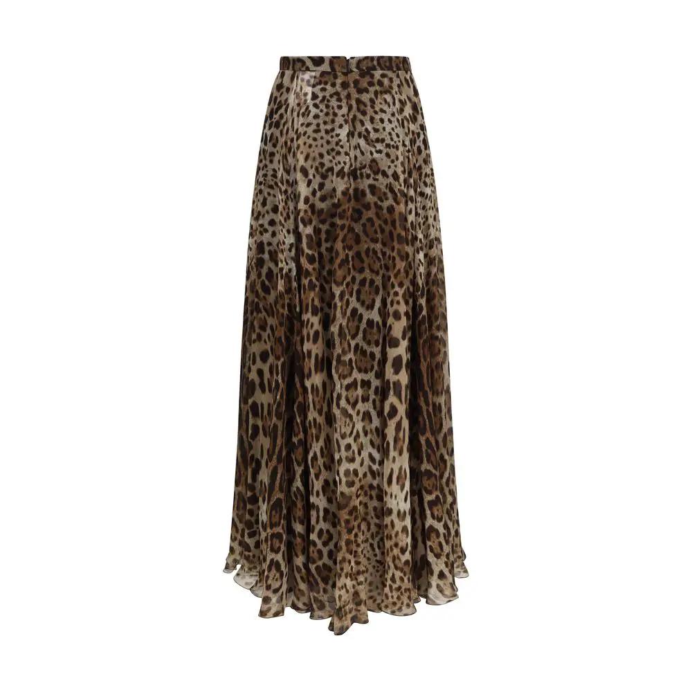 Dolce &amp; Gabbana Beige Silk Long Skirt