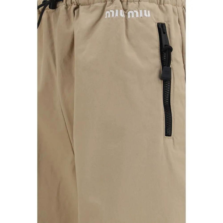 Miu Miu Beige Cotton Athletic Pants