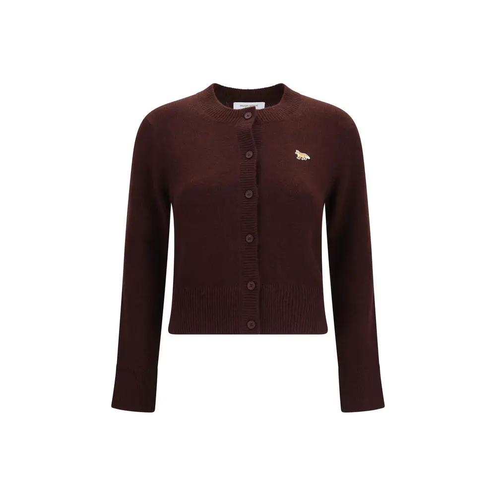 Maison Kitsuné Brown Wool Oves Aries Cardigan