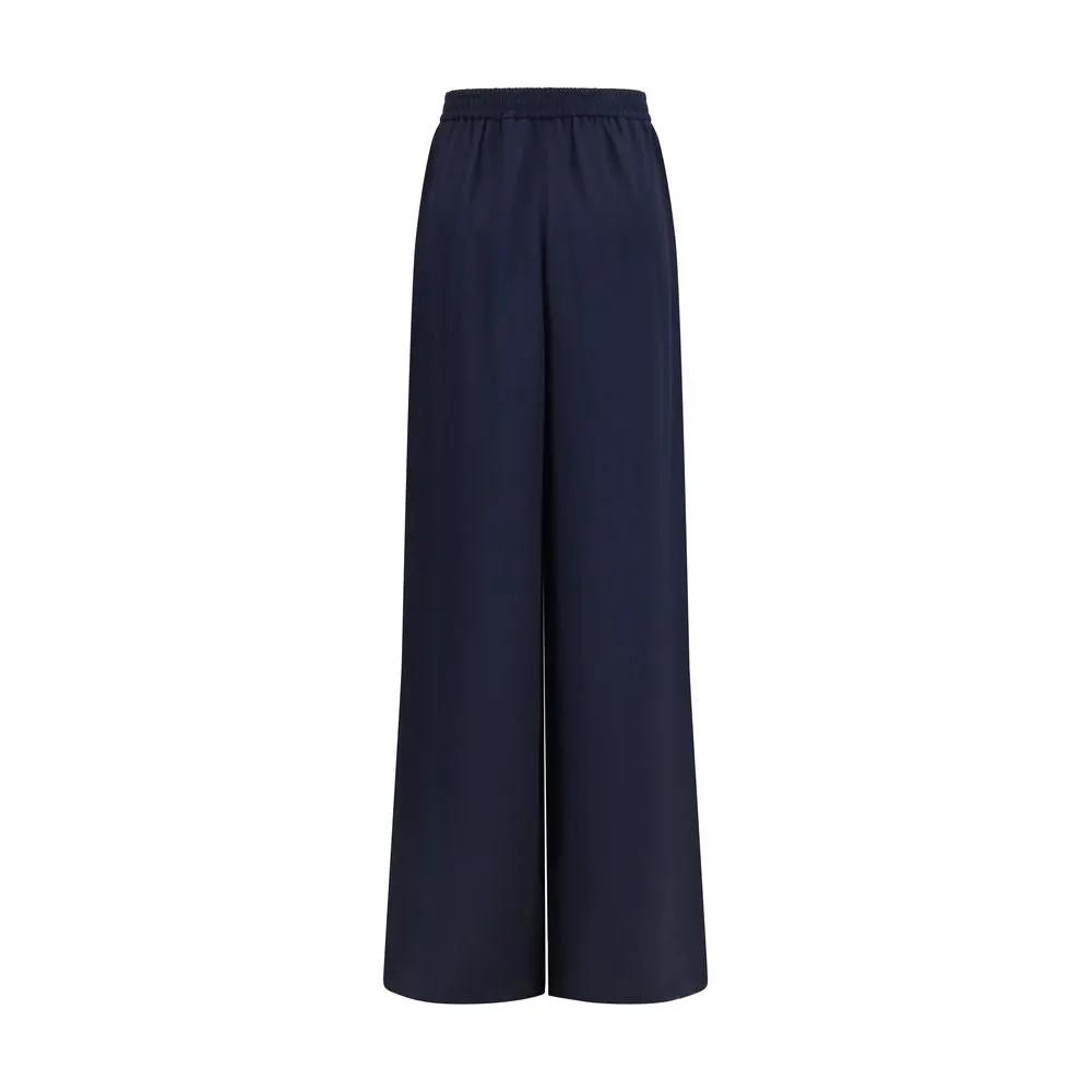 Max Mara Sample Sale | Max Mara Blue Silk Casual Pants - | Designer outlet