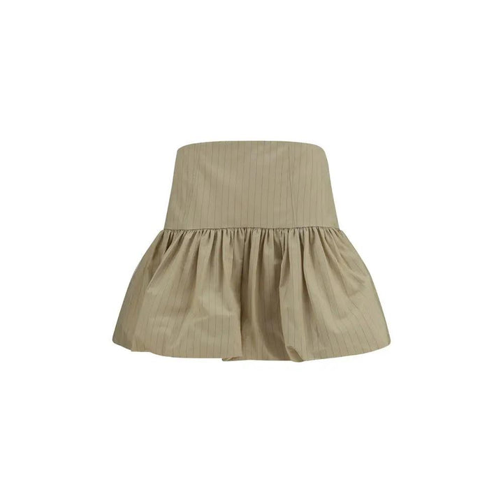 Ganni Sample Sale | Ganni Beige Cotton Mini Skirt - | Designer outlet