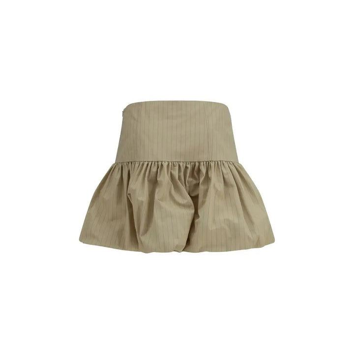 Ganni Sample Sale | Ganni Beige Cotton Mini Skirt - | Designer outlet