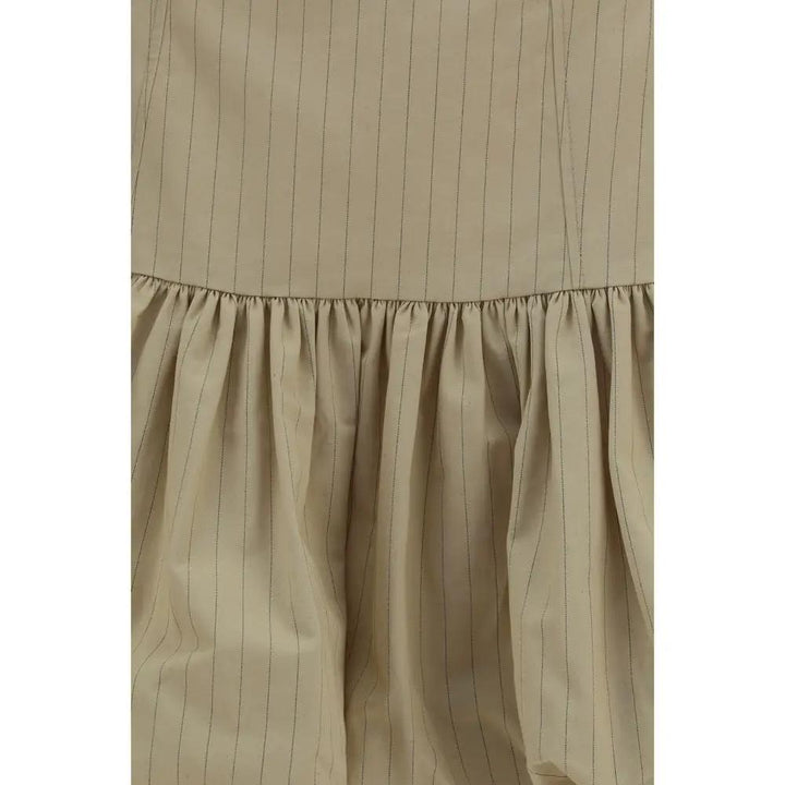 Ganni Sample Sale | Ganni Beige Cotton Mini Skirt - | Designer outlet