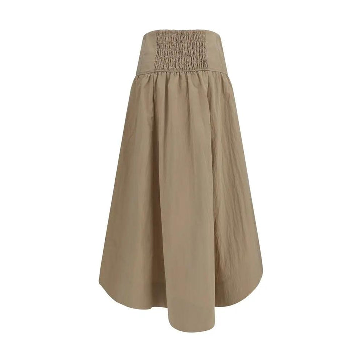 Ganni Sample Sale | Ganni Beige Cotton Midi Skirt - | Designer outlet
