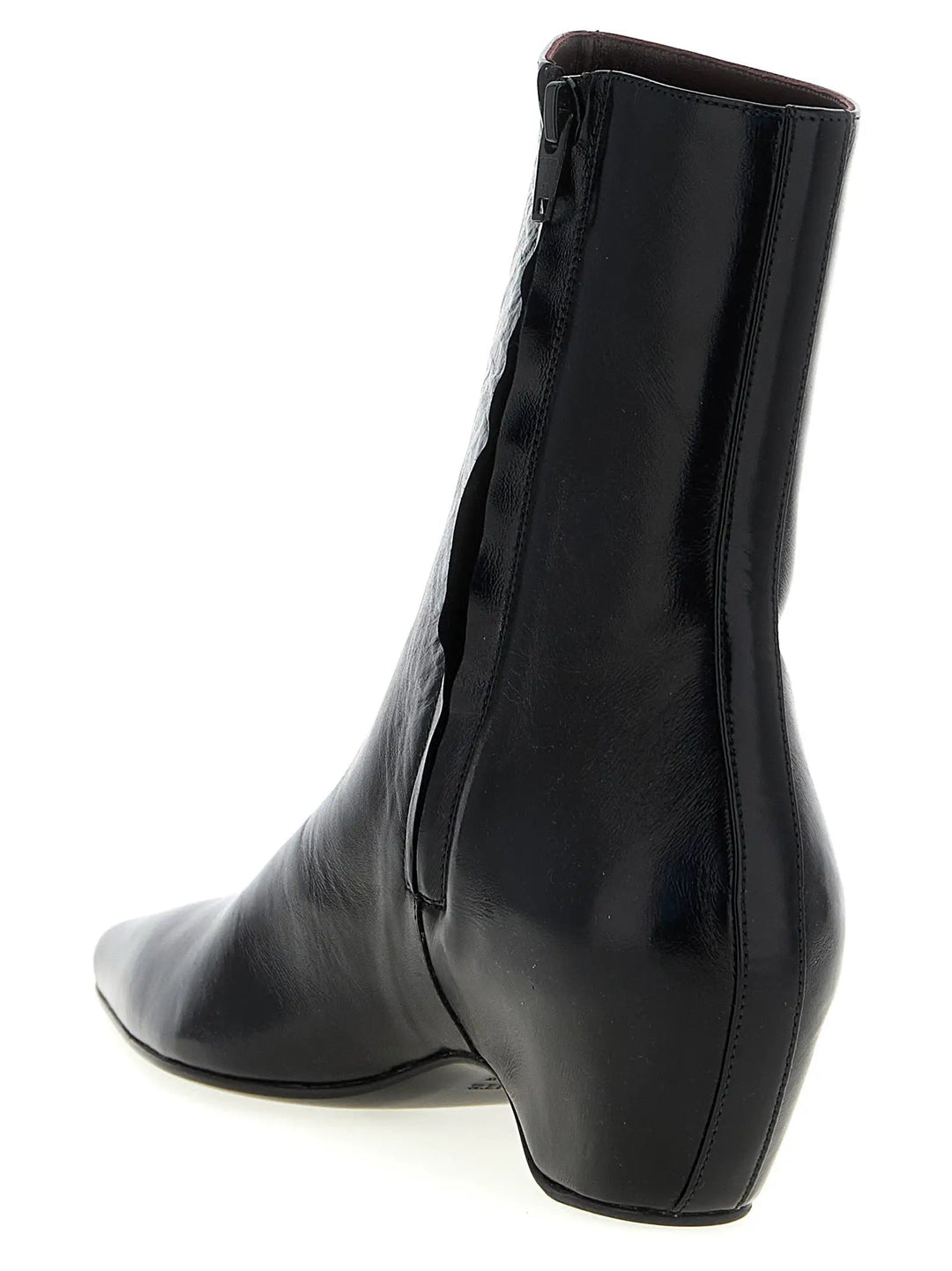Khaite Sample Sale | Khaite Black Calfskin Ankle Boots - | Designer outlet
