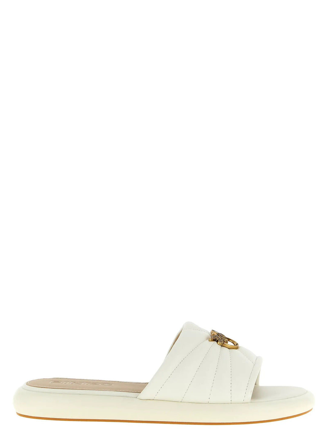 PINKO Sample Sale | PINKO White Lambskin Slides - | Designer outlet