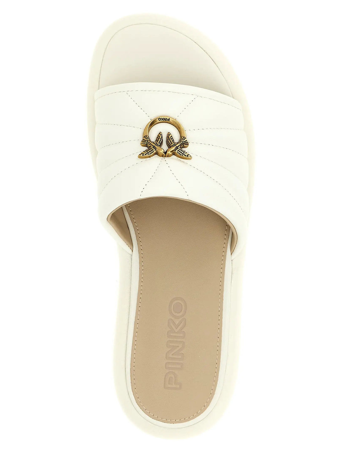 PINKO Sample Sale | PINKO White Lambskin Slides - | Designer outlet