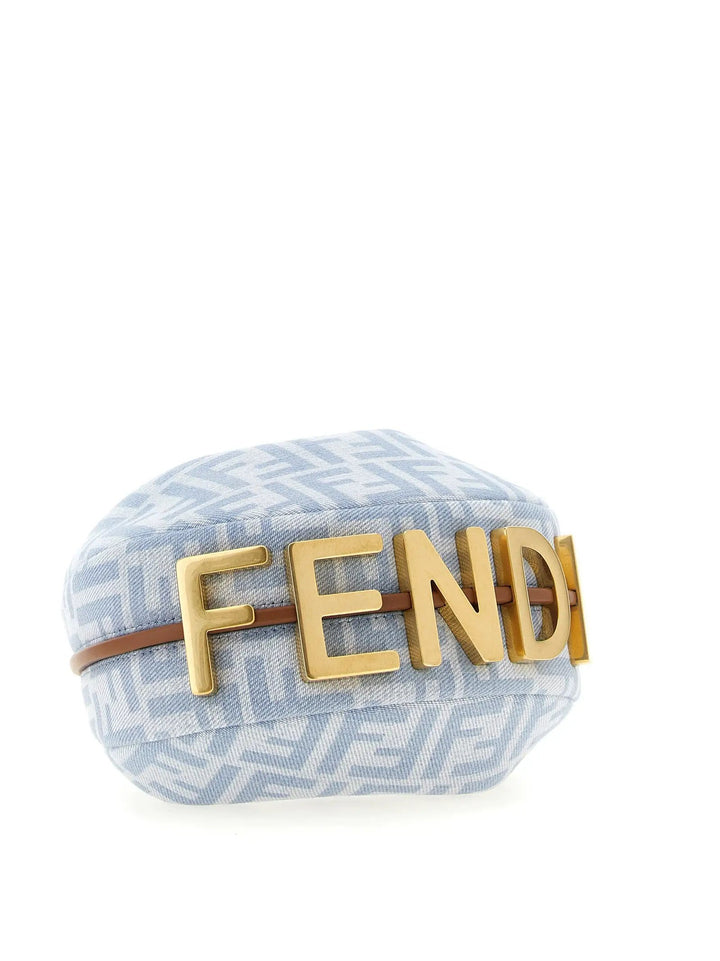 Fendi Sample Sale | Fendi Blue Cotton Handbag - | Designer outlet