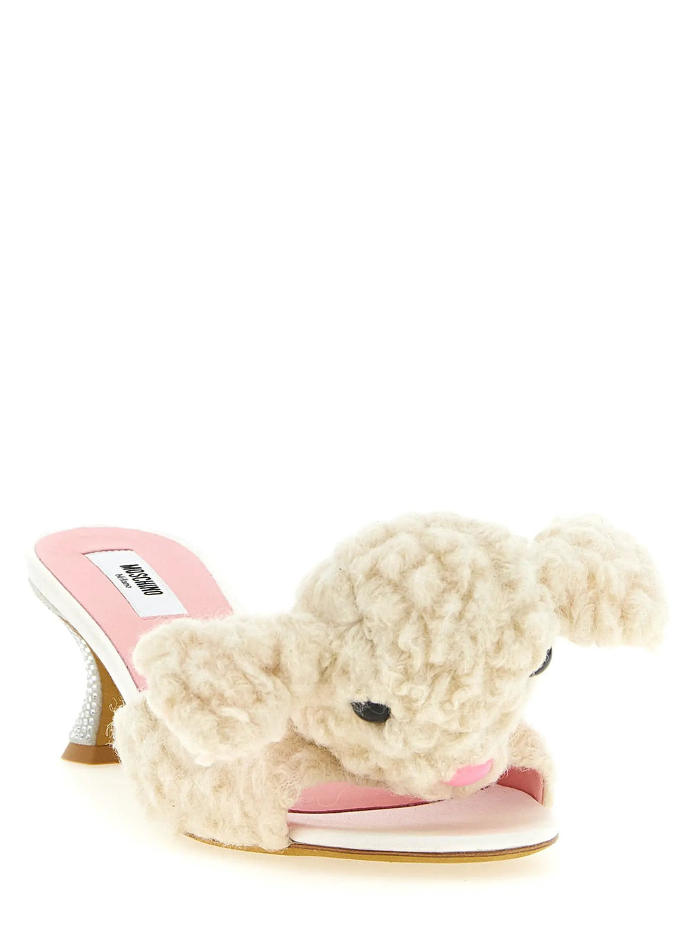 Moschino Sample Sale | Moschino White Virgin Wool Mules - | Designer outlet