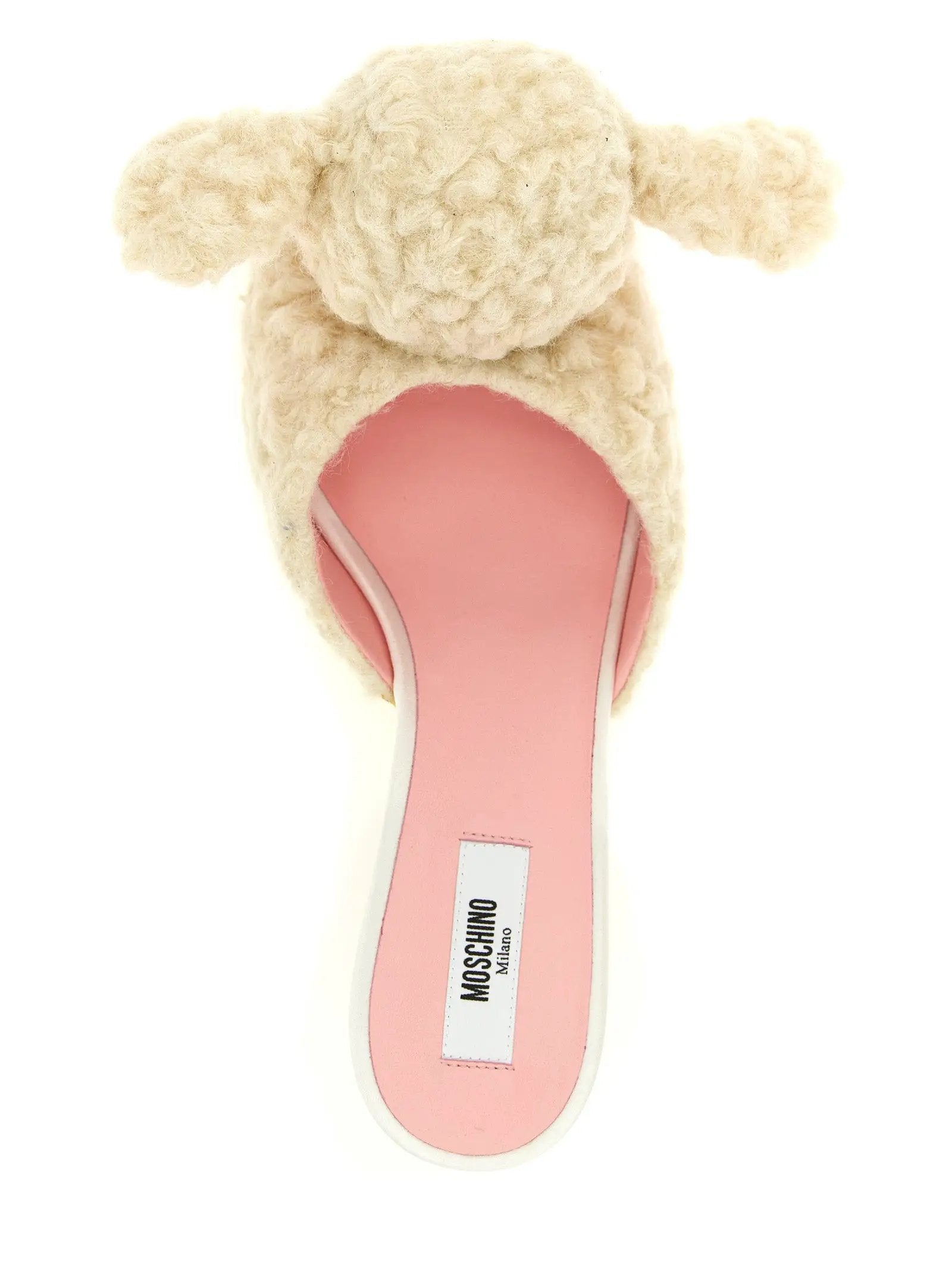 Moschino White Virgin Wool Mules – Ask Me Wear