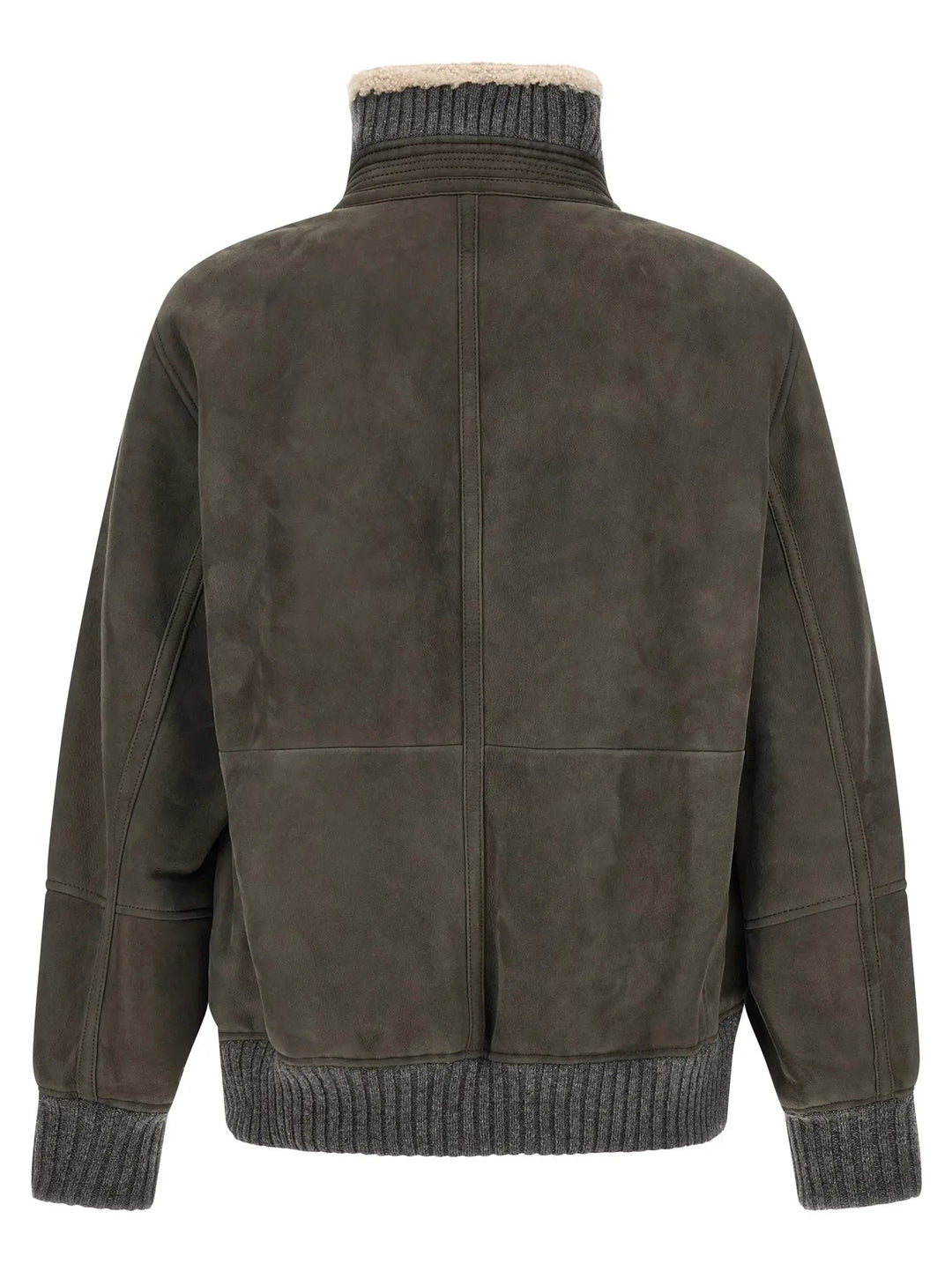 Brunello Cucinelli Sample Sale | Brunello Cucinelli Gray Lamb Leather Leather Jacket - | Designer outlet