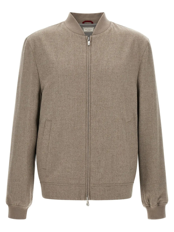Brunello Cucinelli Sample Sale | Brunello Cucinelli Gray Cashmere Bomber - | Designer outlet