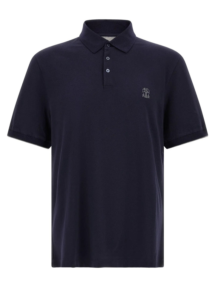 Brunello Cucinelli Sample Sale | Brunello Cucinelli Blue Cotton Polo Shirt - | Designer outlet