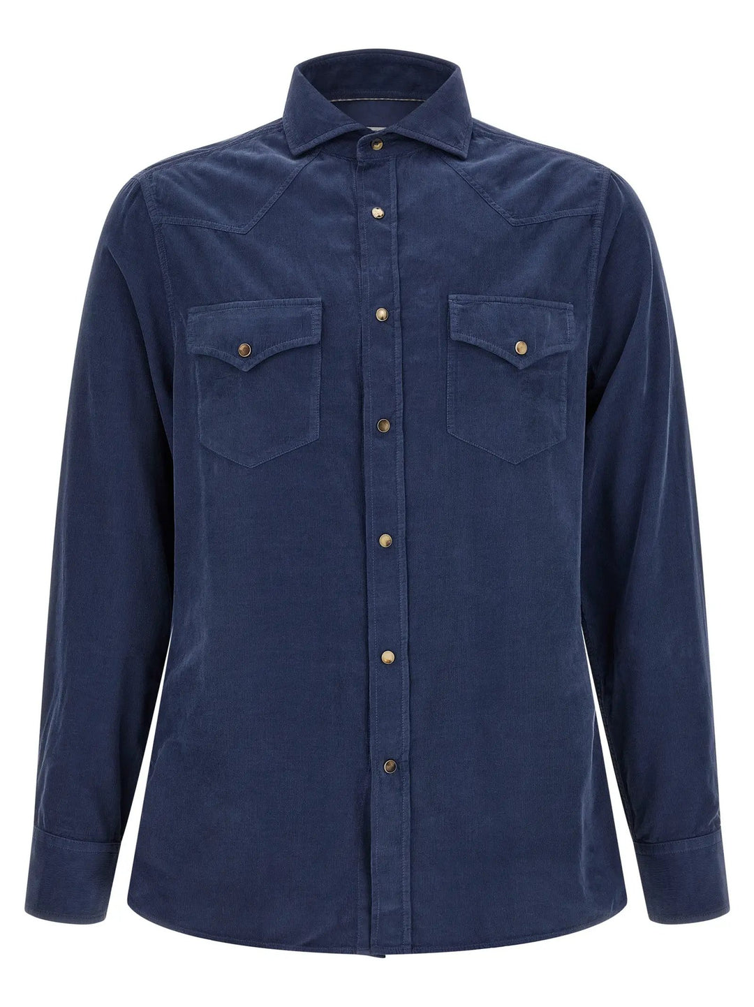 Brunello Cucinelli Sample Sale | Brunello Cucinelli Blue Cotton Blouse - | Designer outlet