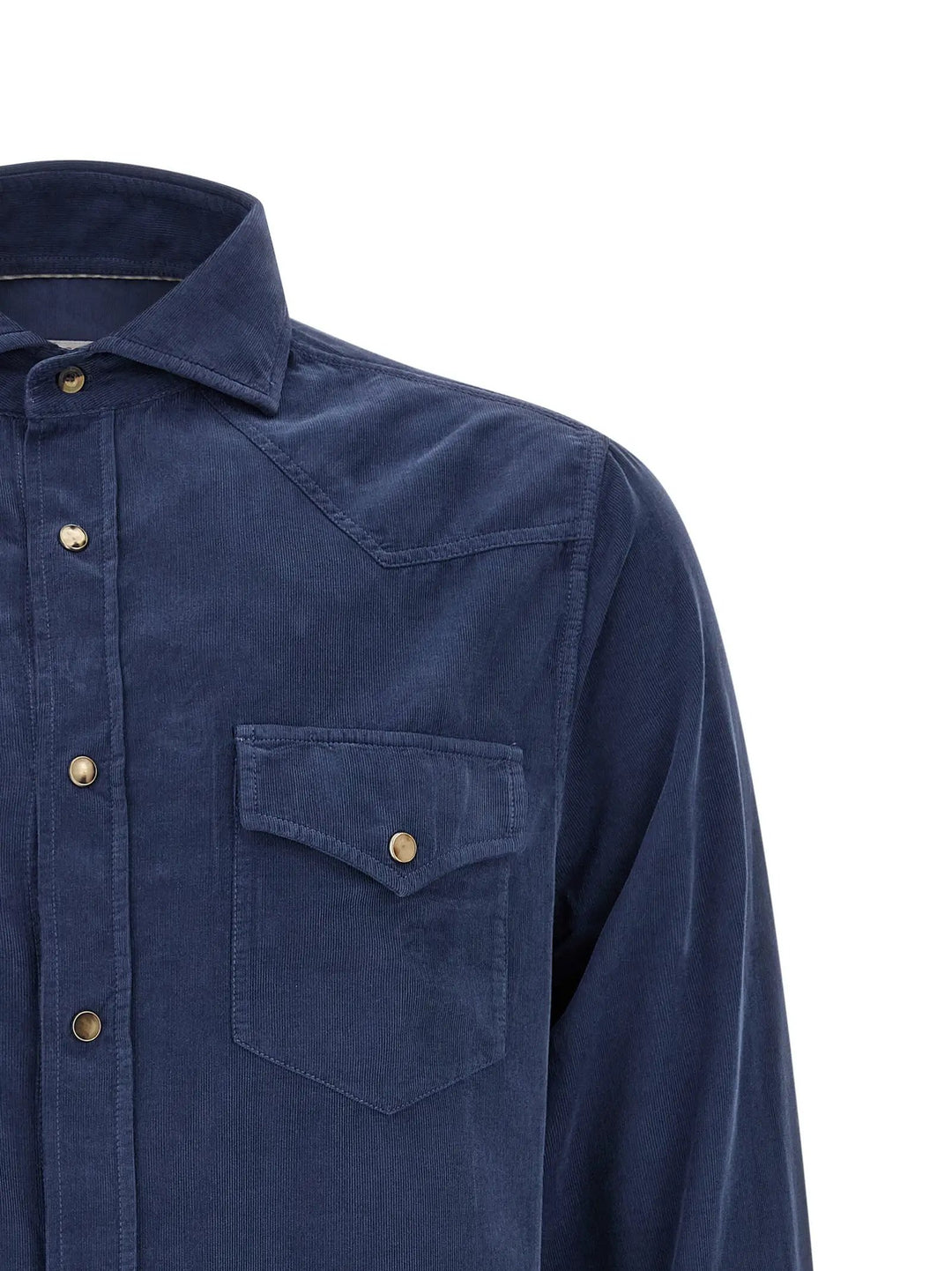 Brunello Cucinelli Sample Sale | Brunello Cucinelli Blue Cotton Blouse - | Designer outlet