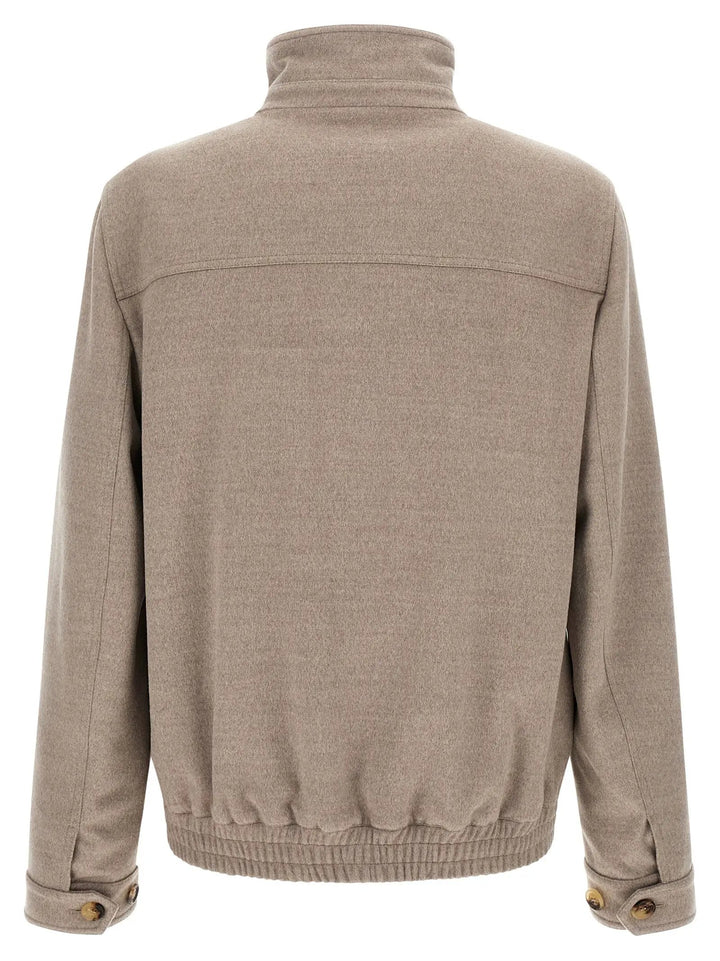 Brunello Cucinelli Sample Sale | Brunello Cucinelli Beige Virgin Wool Bomber - | Designer outlet