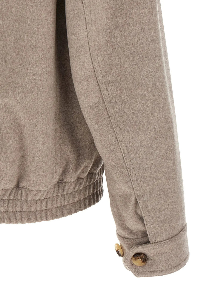 Brunello Cucinelli Sample Sale | Brunello Cucinelli Beige Virgin Wool Bomber - | Designer outlet