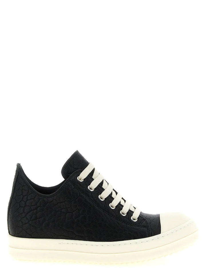 Rick Owens Sample Sale | Rick Owens Bicolor Lamb Leather Low Top Sneakers - | Designer outlet