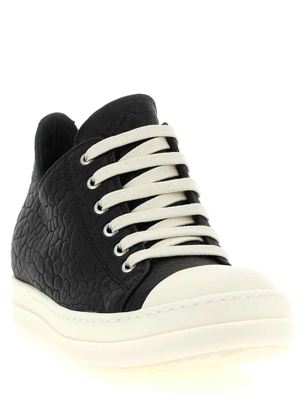 Rick Owens Sample Sale | Rick Owens Bicolor Lamb Leather Low Top Sneakers - | Designer outlet