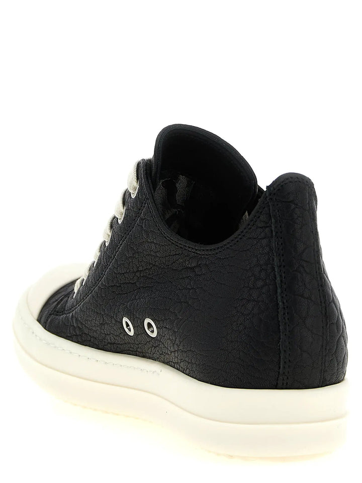 Rick Owens Sample Sale | Rick Owens Bicolor Lamb Leather Low Top Sneakers - | Designer outlet