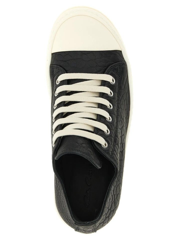 Rick Owens Sample Sale | Rick Owens Bicolor Lamb Leather Low Top Sneakers - | Designer outlet