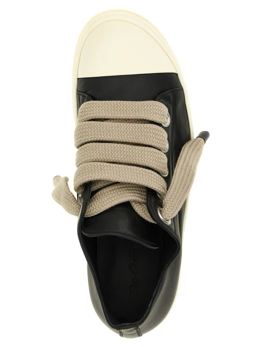 Rick Owens Sample Sale | Rick Owens Bicolor Calfskin Low Top Sneakers - | Designer outlet