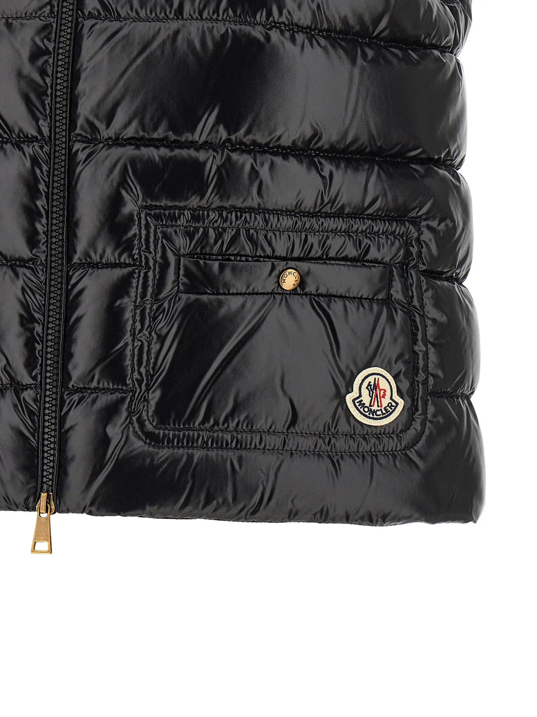 Moncler Sample Sale | Moncler Black Polyamide Sleeveless Jacket - | Designer outlet