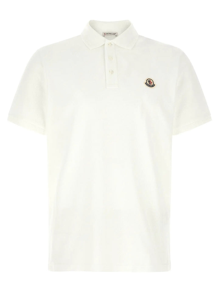 Moncler Sample Sale | Moncler White Cotton Polo Shirt - | Designer outlet
