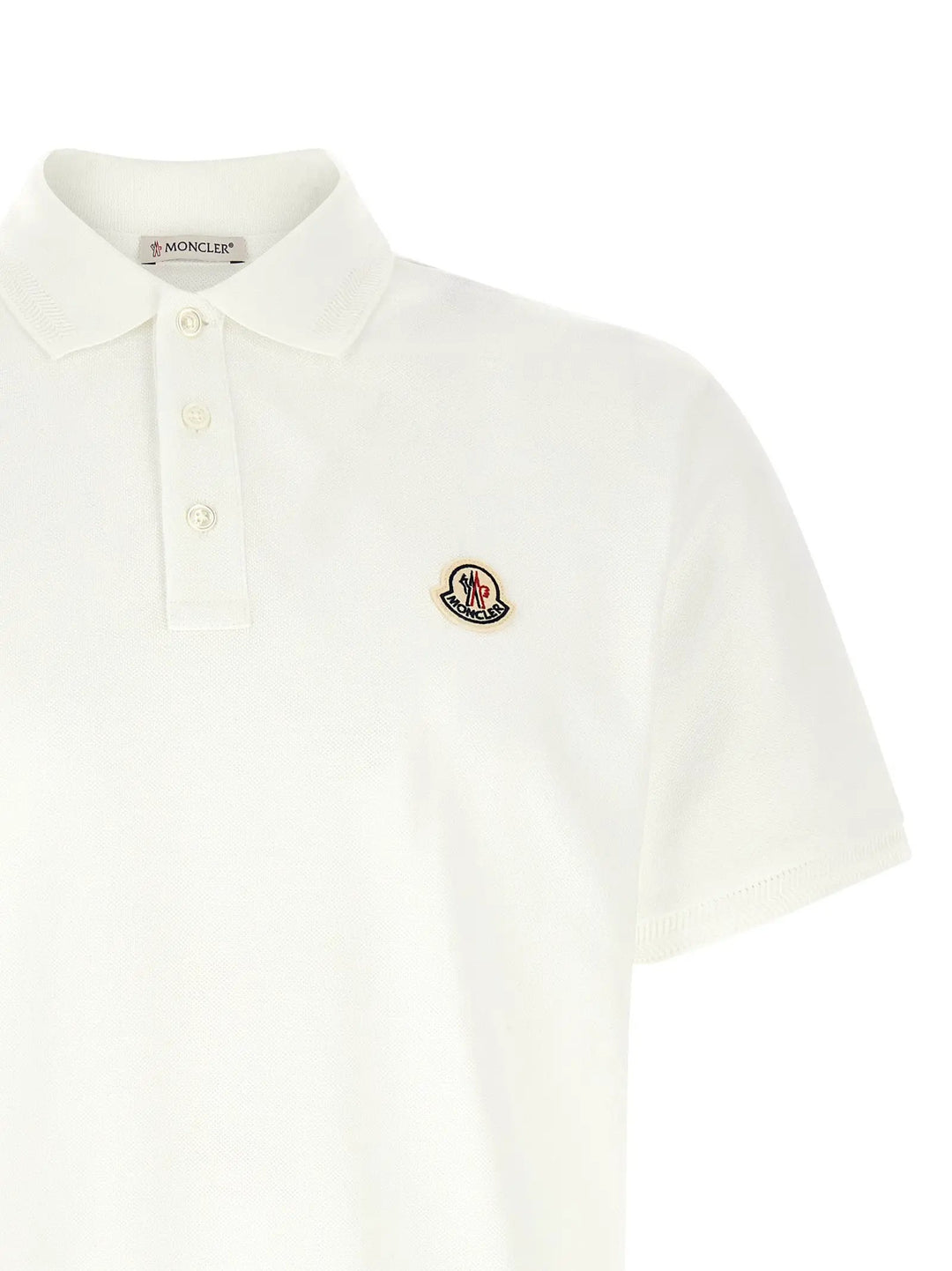 Moncler Sample Sale | Moncler White Cotton Polo Shirt - | Designer outlet
