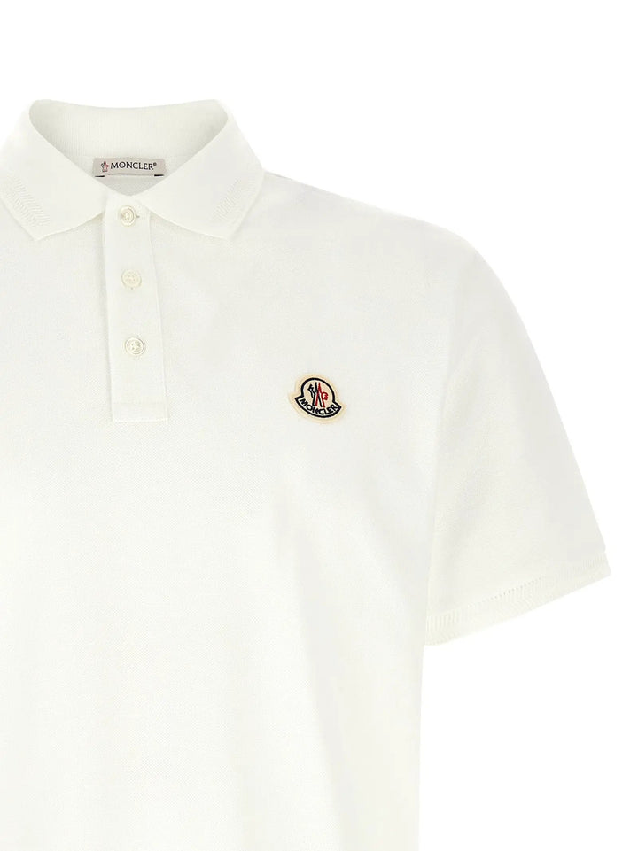 Moncler Sample Sale | Moncler White Cotton Polo Shirt - | Designer outlet