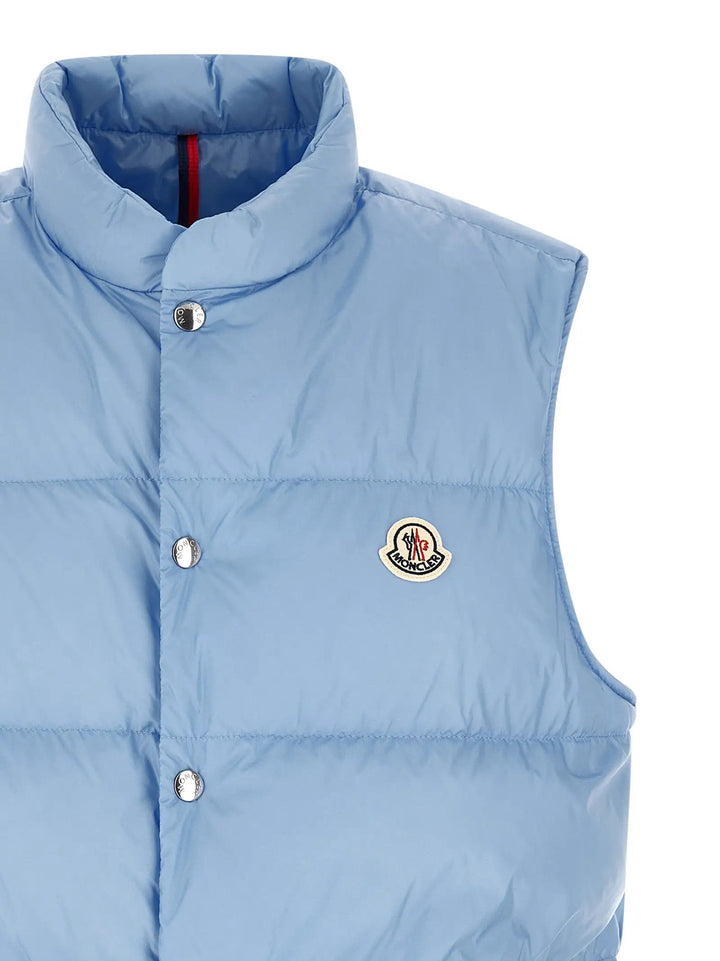 Moncler Sample Sale | Moncler Blue Polyamide Sleeveless Jacket - | Designer outlet