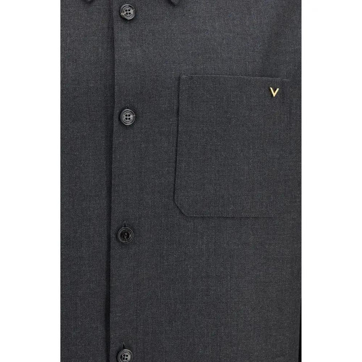 Valentino Garavani Gray Polyester Full-Length Jacket