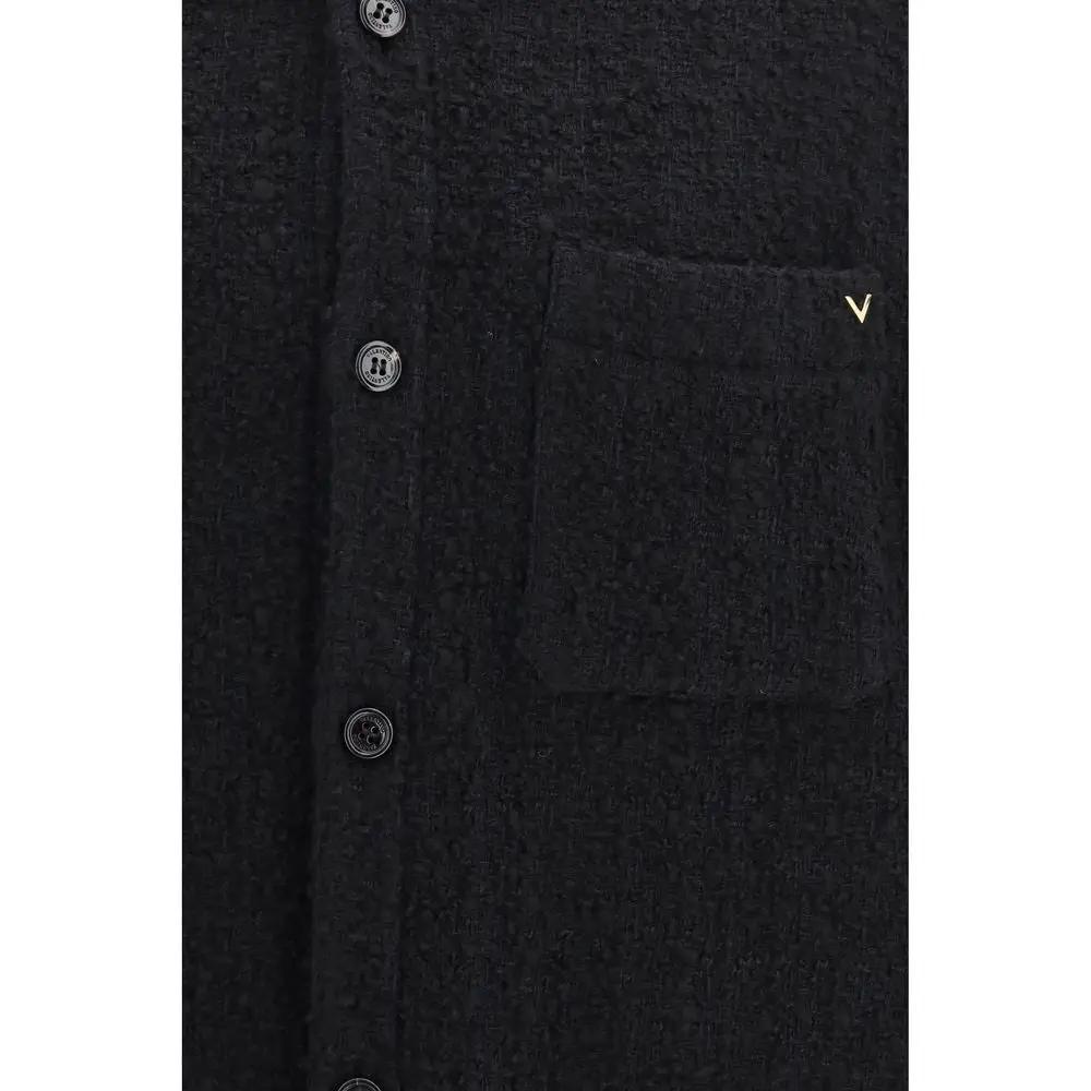 Valentino Garavani Black Cotton Full-Length Jacket