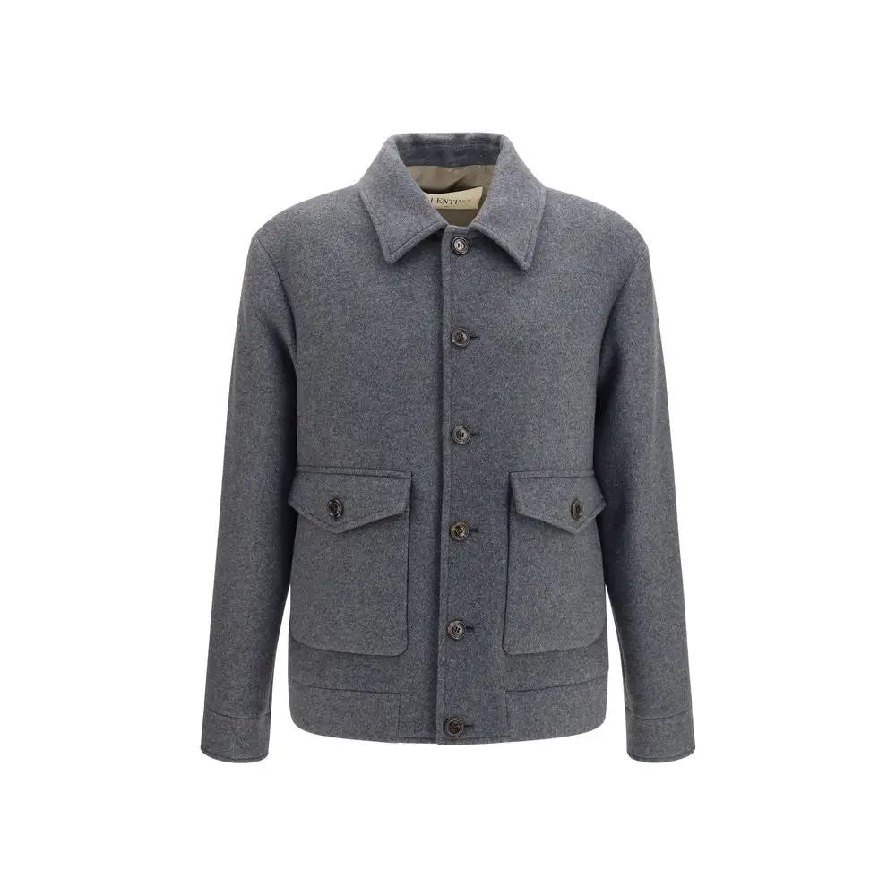 Valentino Garavani Gray Wool Oves Aries Jacket