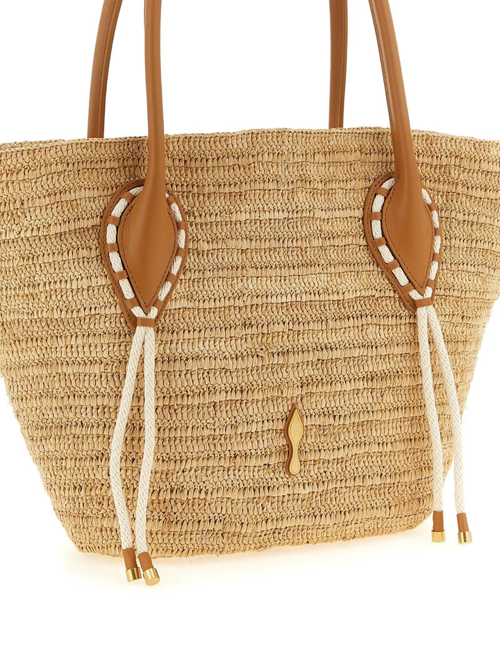 Christian Louboutin Sample Sale | Christian Louboutin Beige Raffia Tote Bag - | Designer outlet