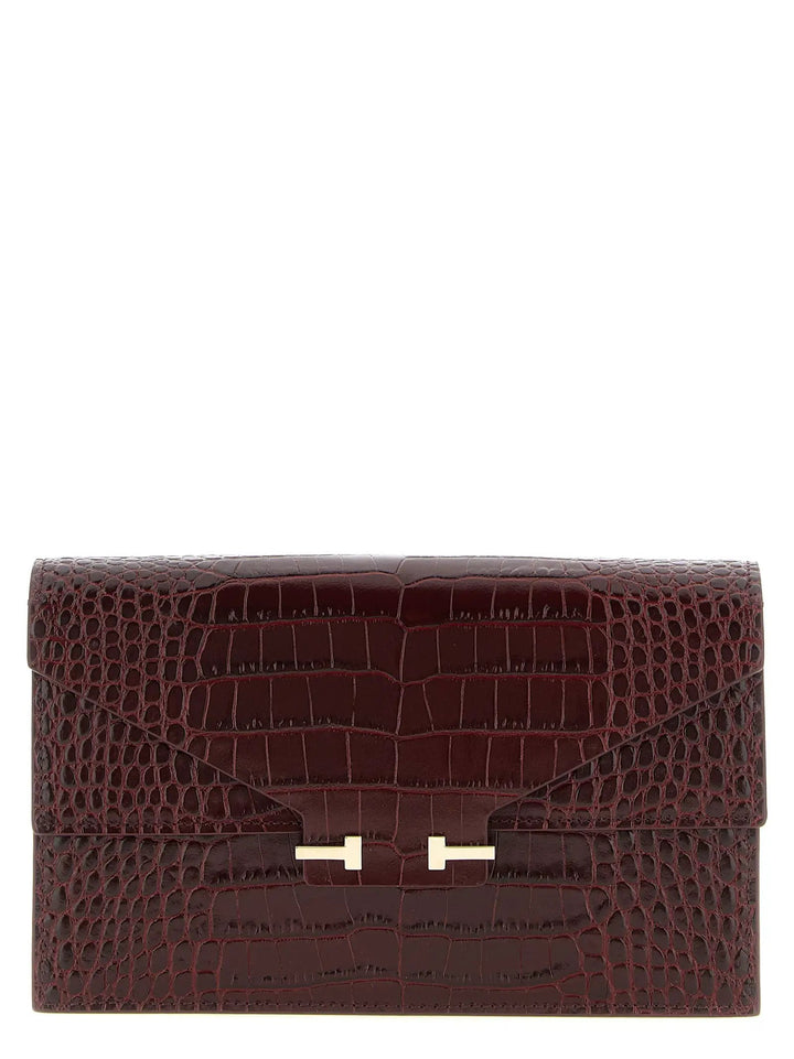 Tom Ford Sample Sale | Tom Ford Bordeaux Calfskin Clutch Bag - | Designer outlet