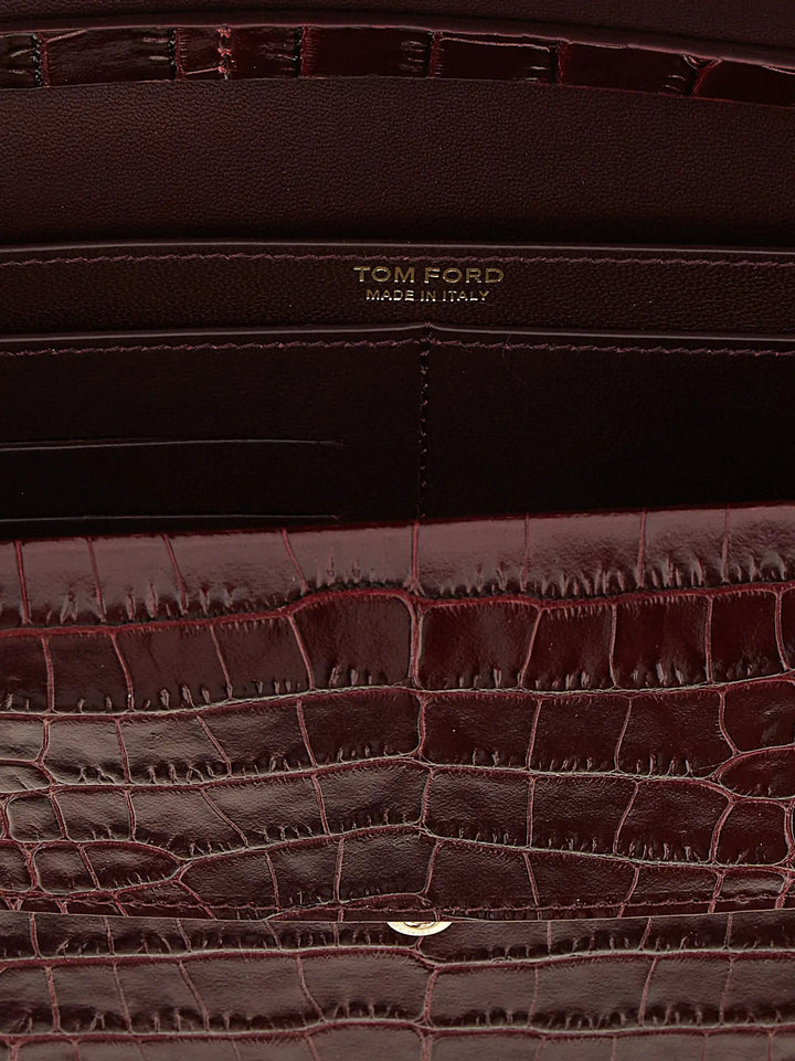 Tom Ford Sample Sale | Tom Ford Bordeaux Calfskin Clutch Bag - | Designer outlet