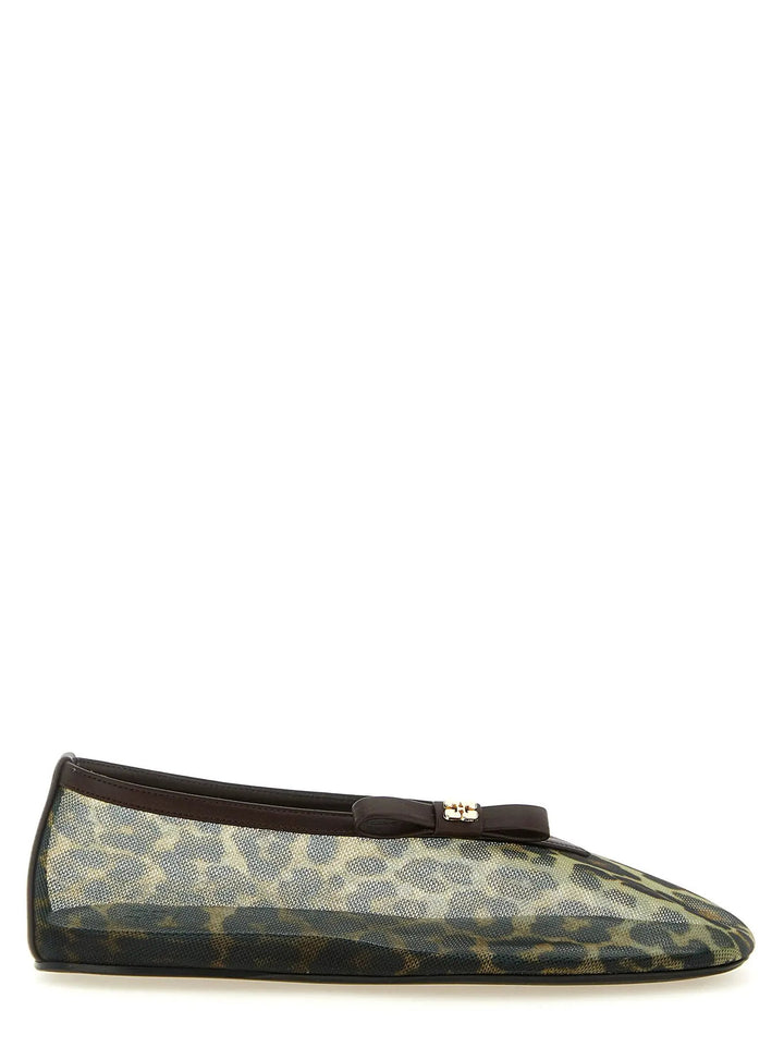 Ganni Sample Sale | Ganni Brown Nylon Ballet Flats - | Designer outlet